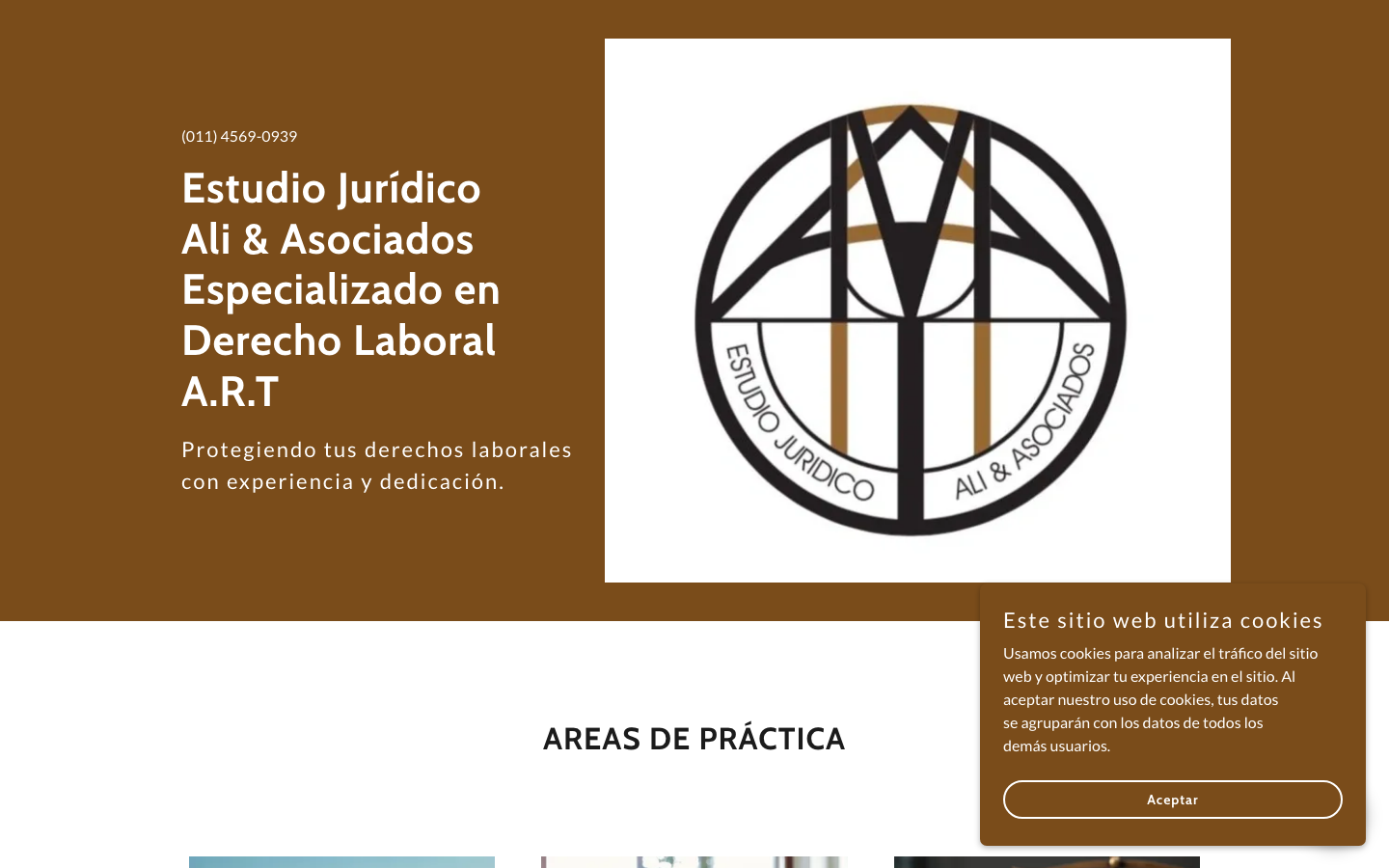 La web anterior de Estudio Ali en la computadora